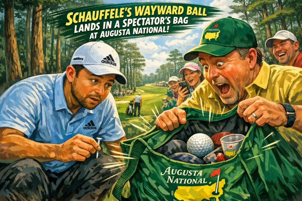 Schauffele's Wayward Ball Lands in a Spectator's Bag at Augusta National